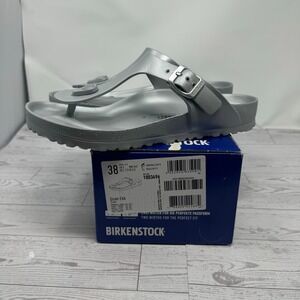 Birkenstock Gizeh EVA Silver Sandals Women's Size 38 US 7 Thong Flip Flop